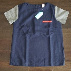 NWT WOMEN'S JUNEE WOOL Top NAVY BLUE & GREY $38